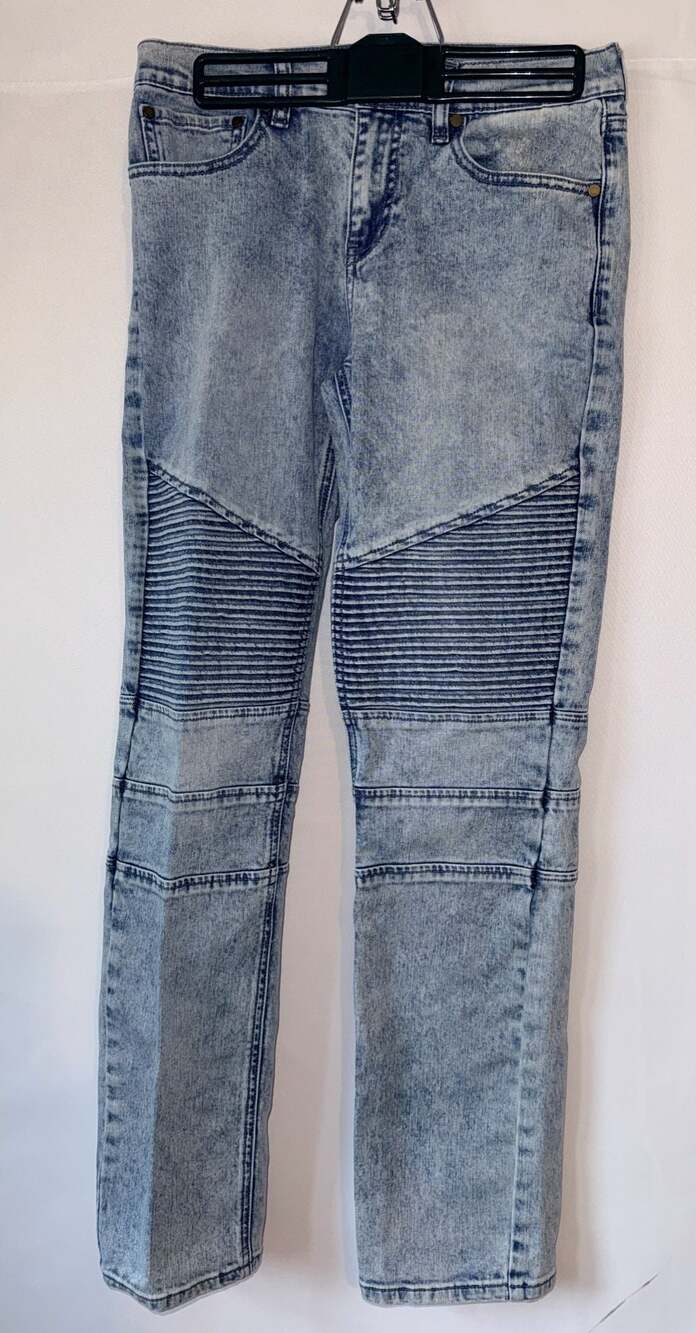 RSQ Tokyo Super Skinny Moto Biker Jeans Light Wash Size 18
